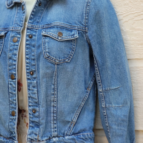 Free People jean jacket size S Color blue - Picture 5 of 11